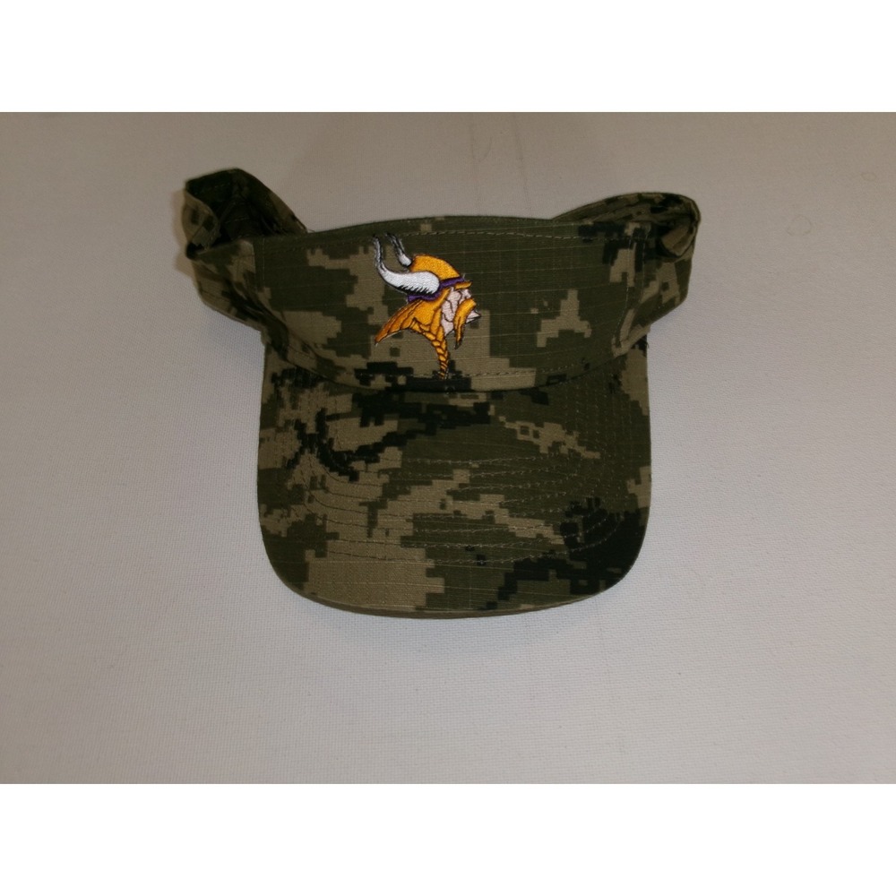 MINNESOTA VIKINGS CAMO VISOR  GOLF BEACH  Y2K 00S HAT CAP VINTAGE S3